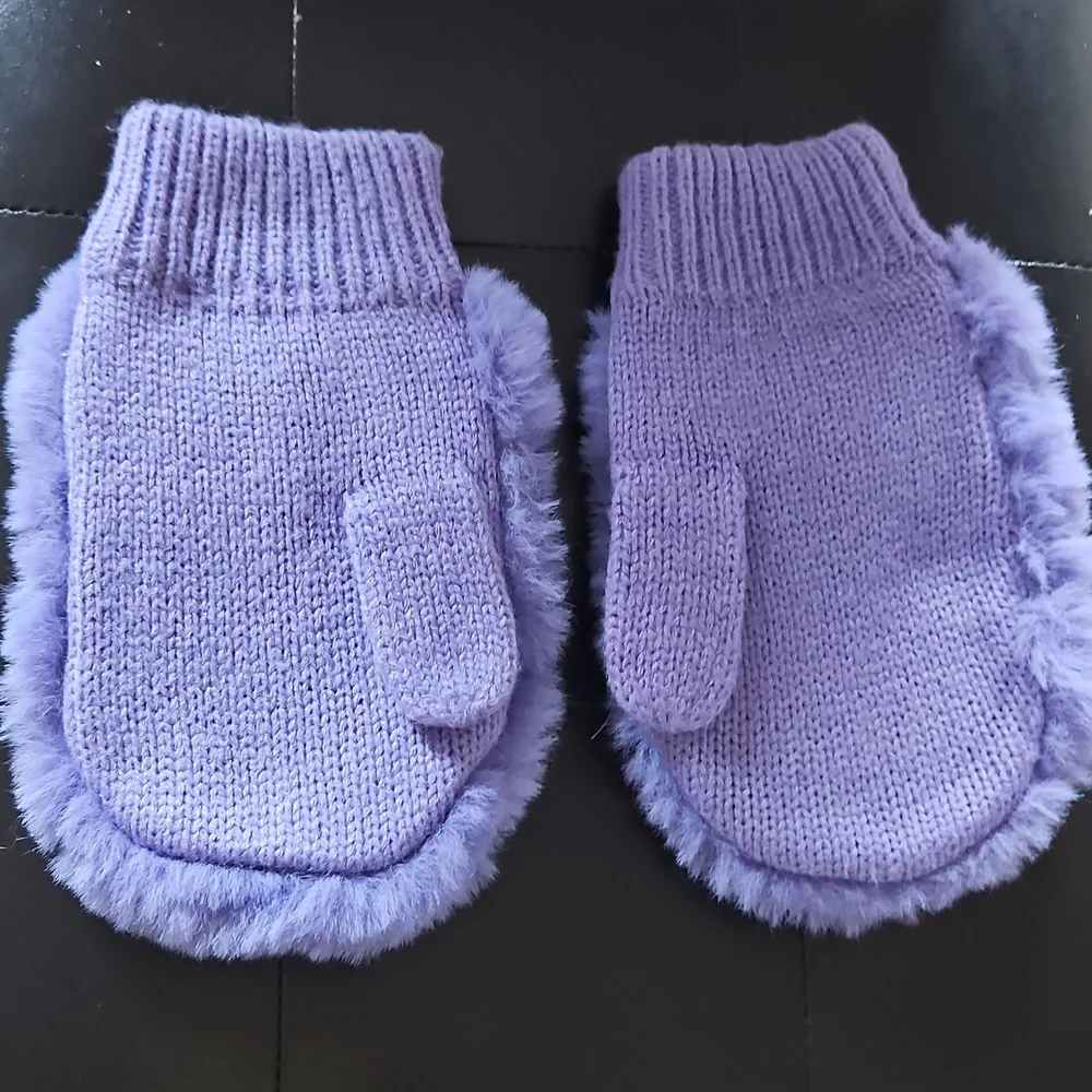 Cozy Purple Kids Mittens